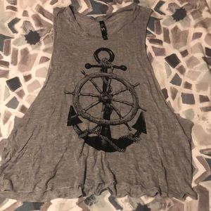 Grey Anchor Muscle Tank Size Small